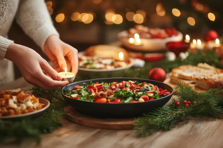 Holiday Diet Tips, Lighting candles Christmas Eve dinner